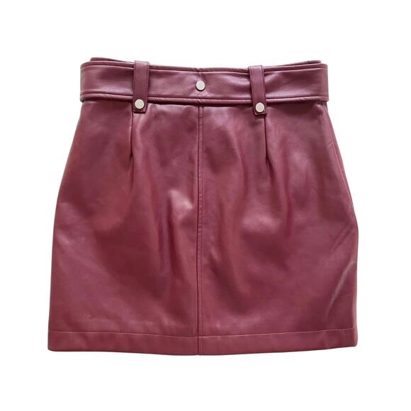 7 For All Mankind Ultra Soft Vegan Leather Motto Skirt Size S NWT - Picture 5 of 5